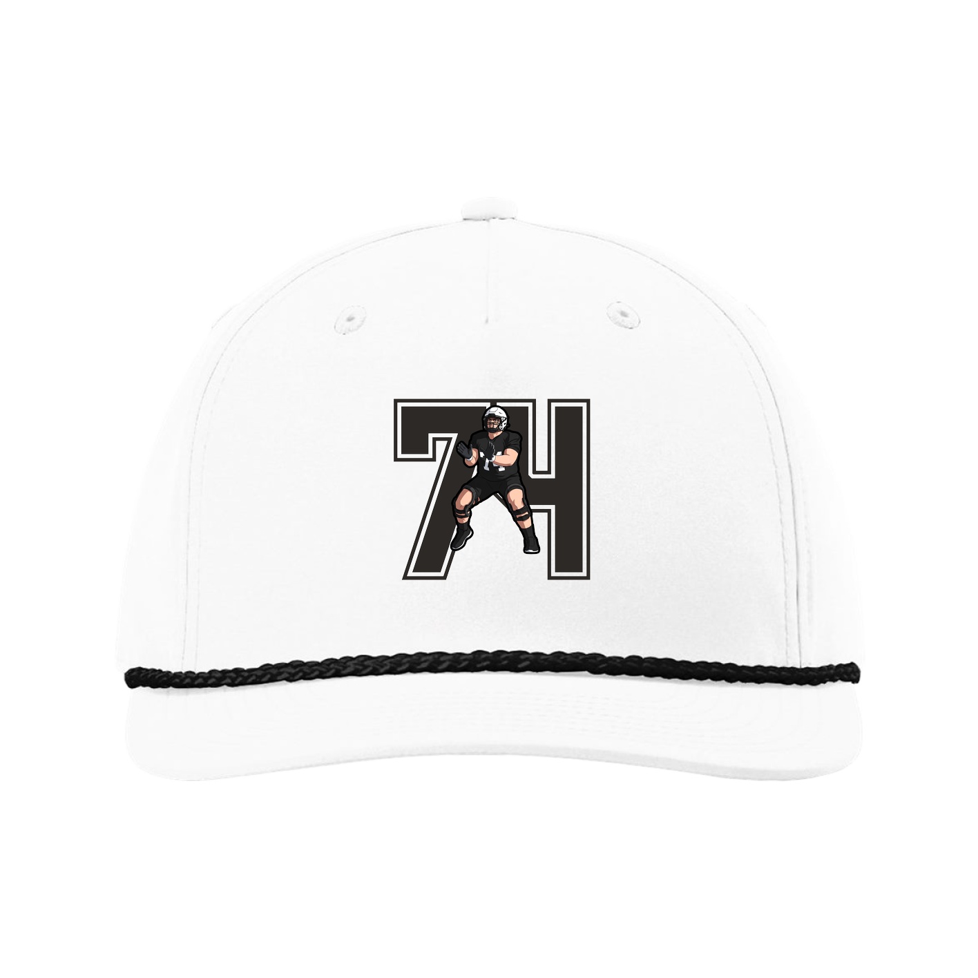 Five-Panel Classic Rope Cap — Number in White