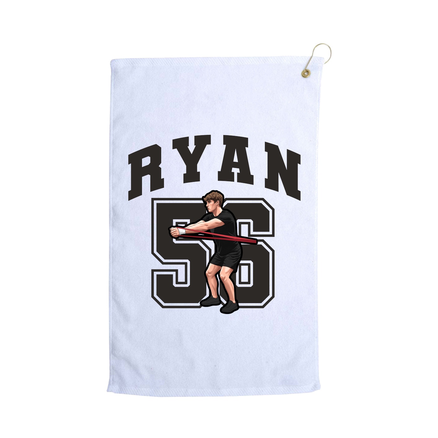 Golf Towel — Number in White