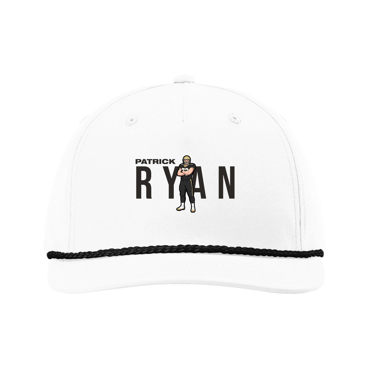 Five-Panel Classic Rope Cap — Player Name in White