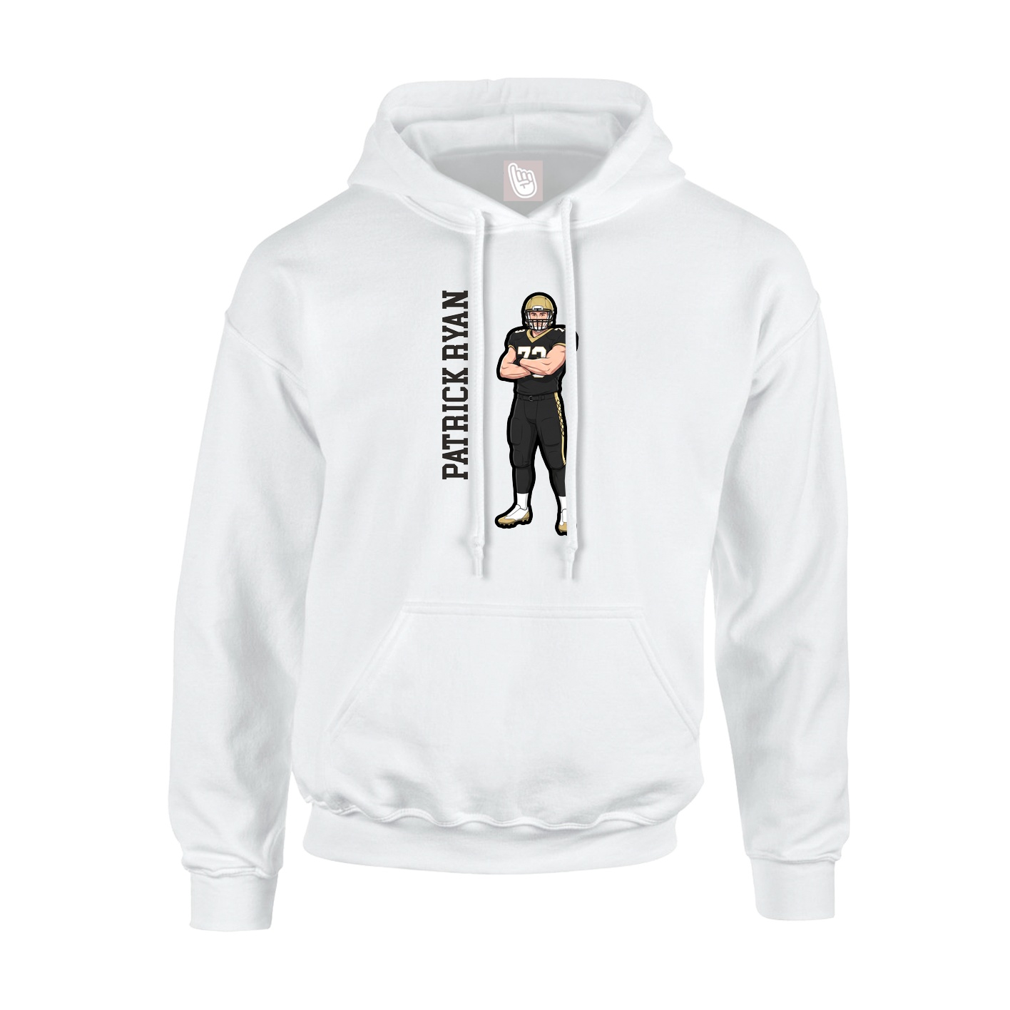 Hoodie — Name Vertical in White