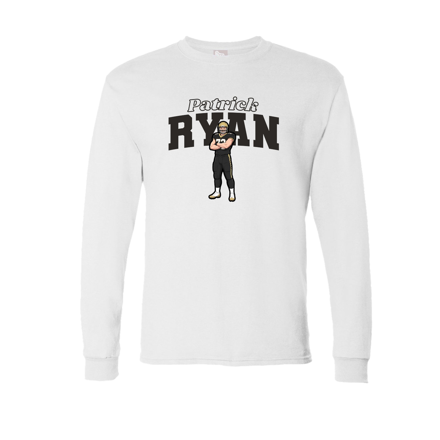 Long Sleeve Tee — Name Arch in White