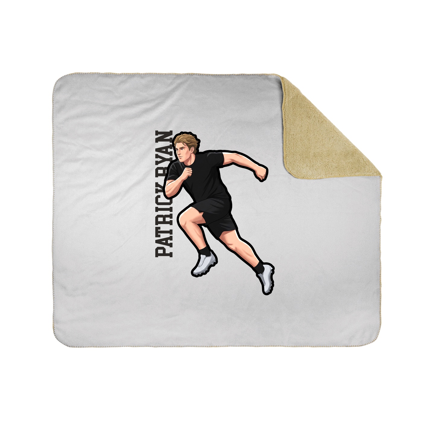 Throw Blanket — Name Vertical in White