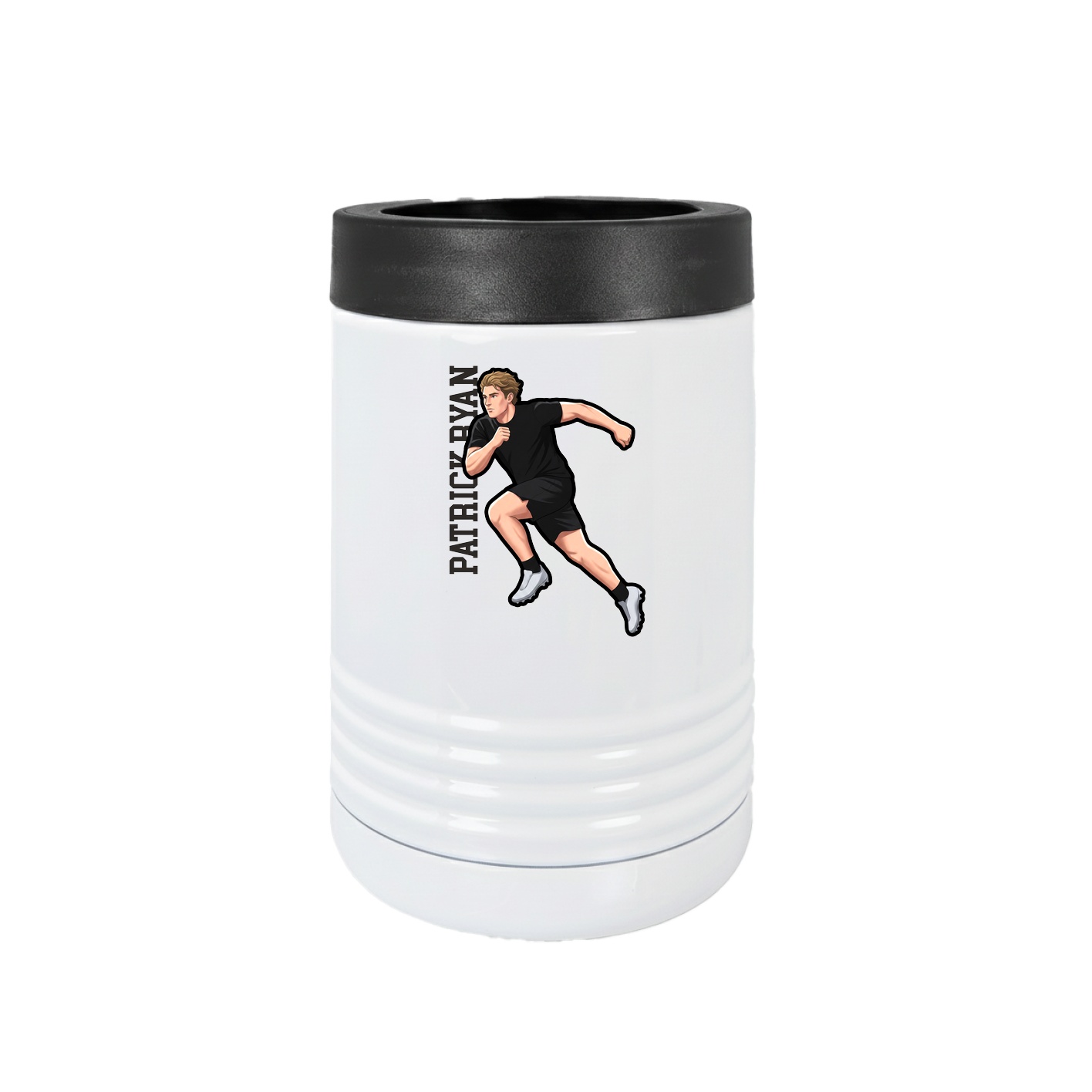 Beverage Holder — Name Vertical in White