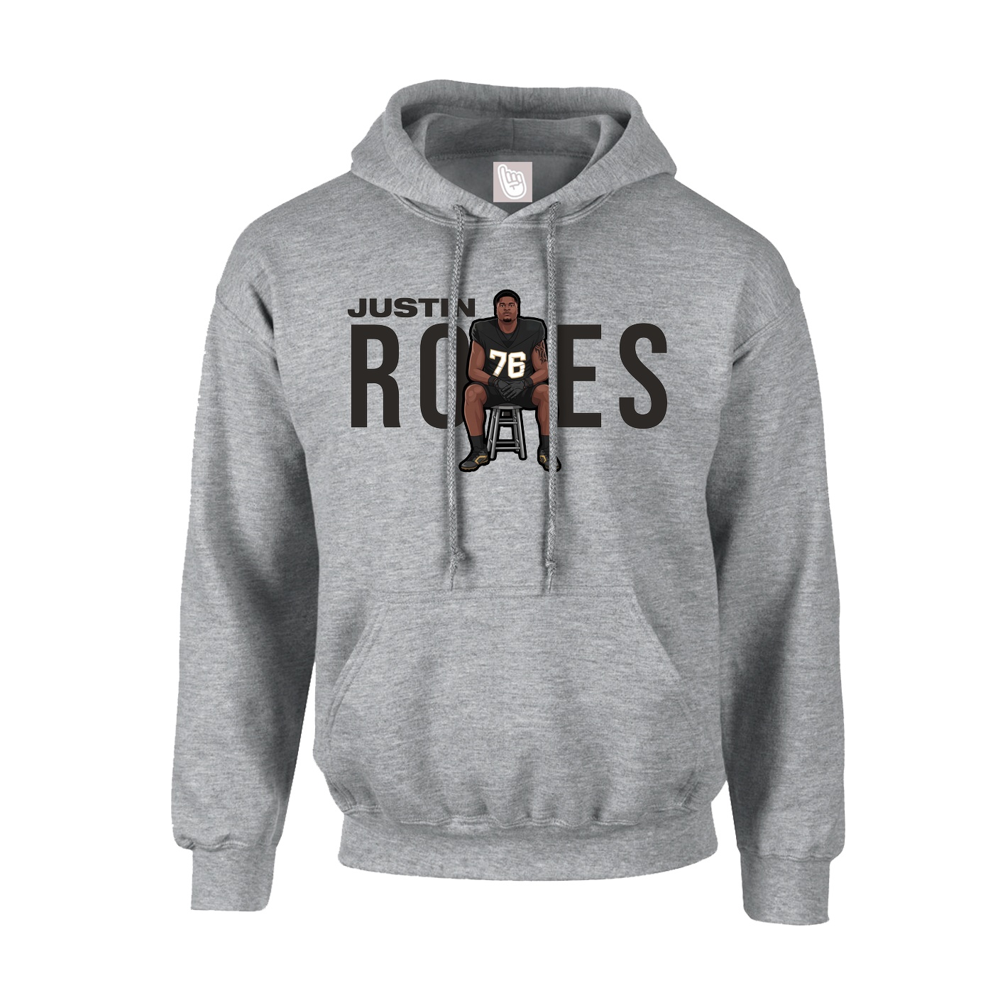 Hoodie — Player Name in Grey