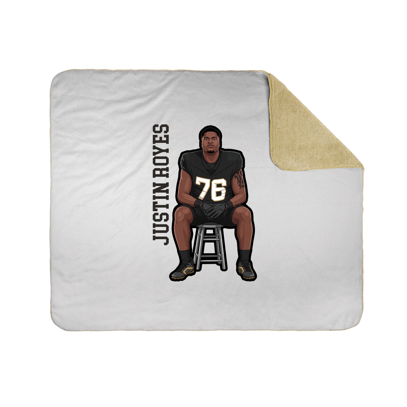 Throw Blanket — Name Vertical in White