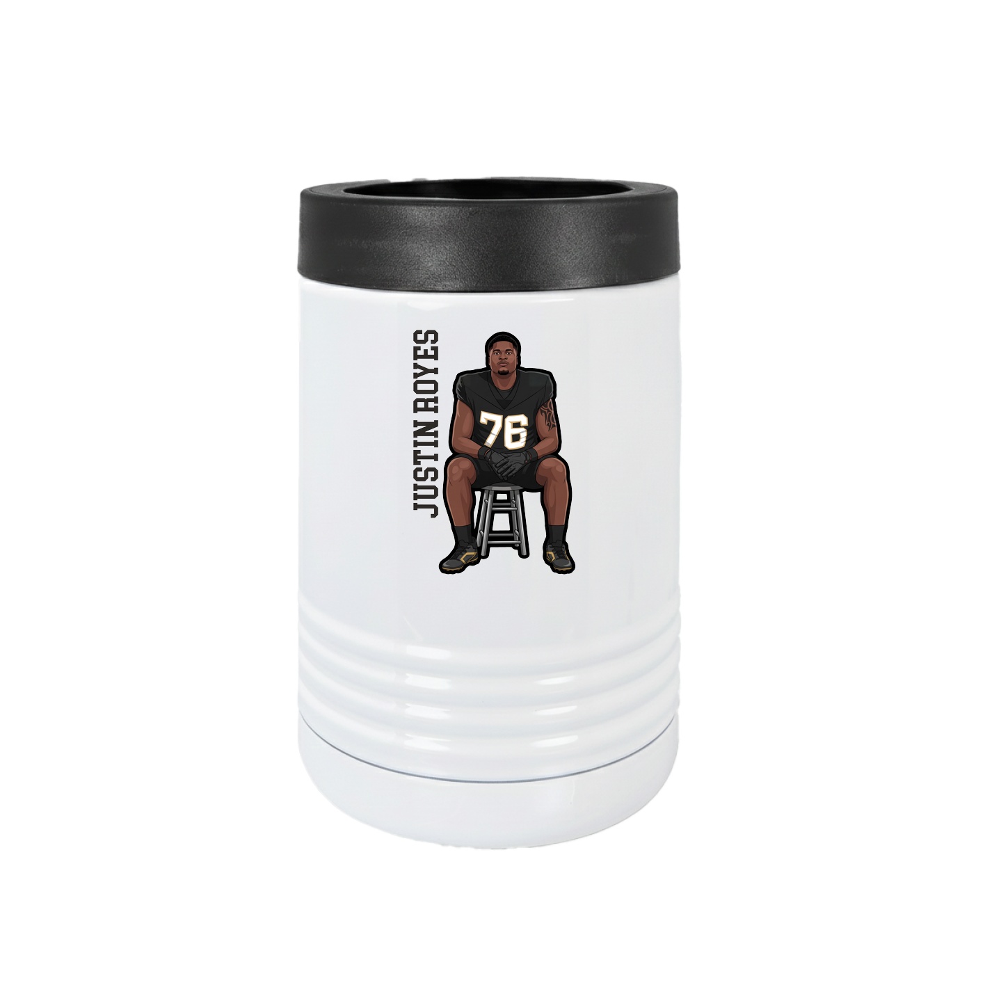 Beverage Holder — Name Vertical in White