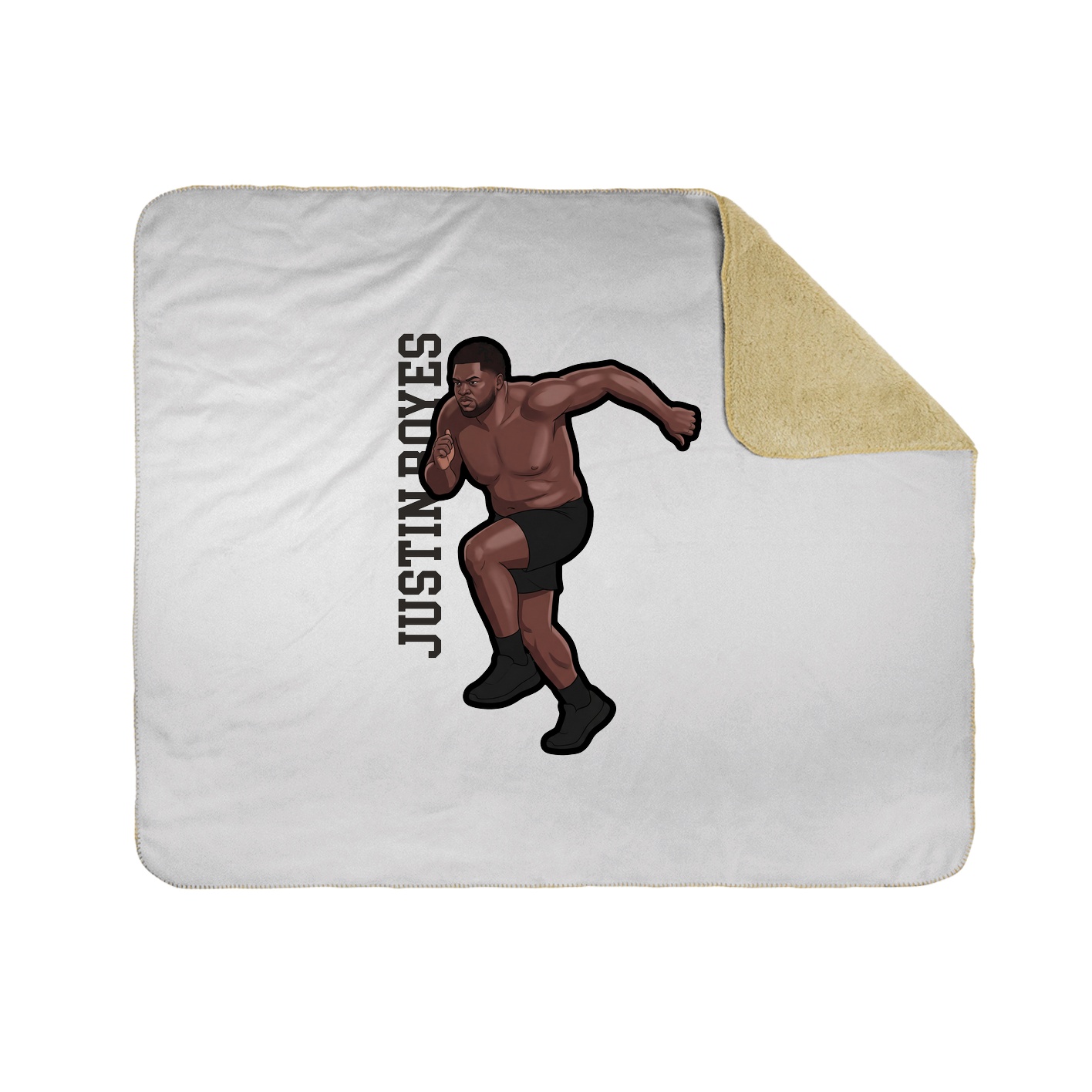 Throw Blanket — Name Vertical in White