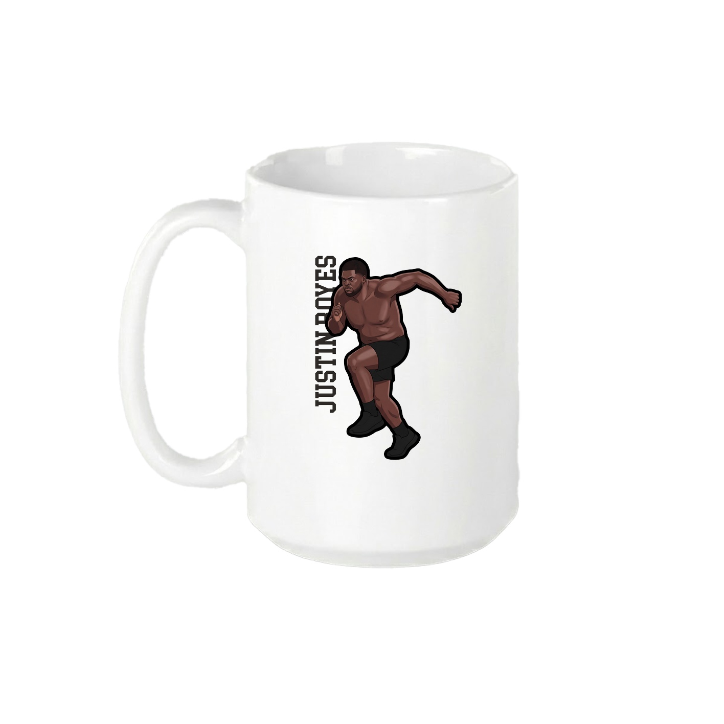 15oz Coffee Mug — Name Vertical in White