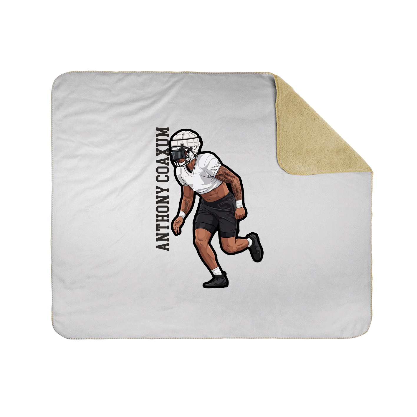 Throw Blanket — Name Vertical in White