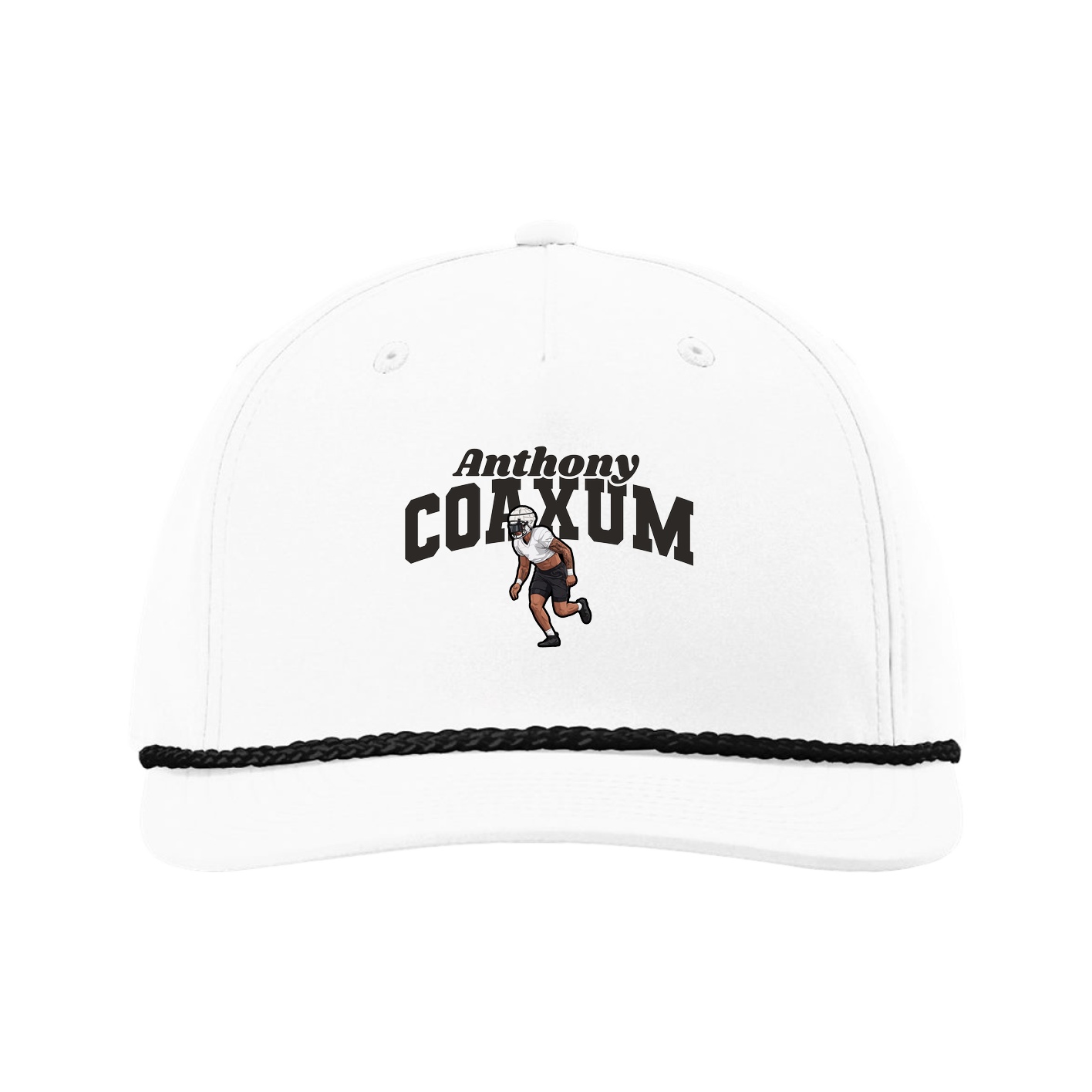 Five-Panel Classic Rope Cap — Signature Arch in White