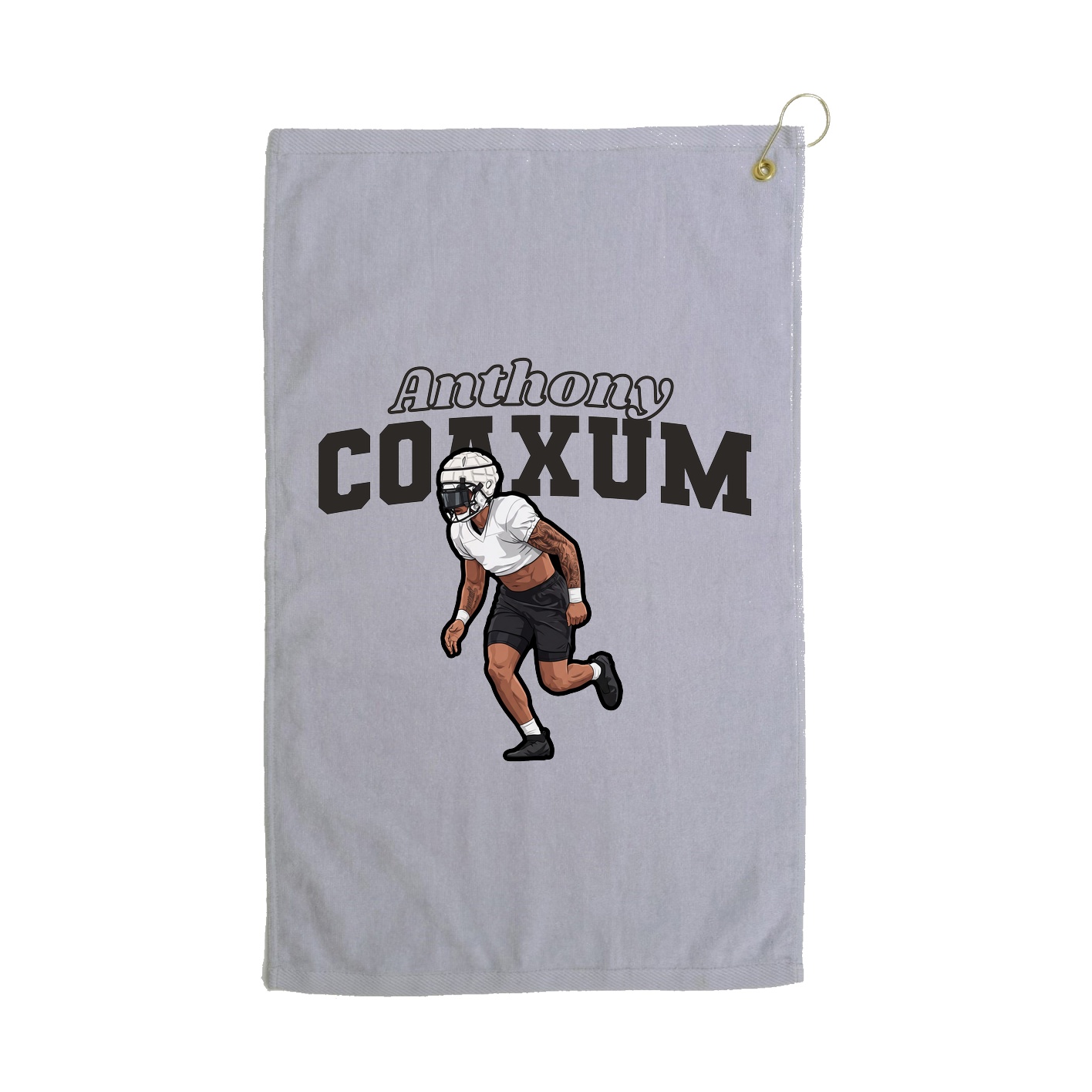 Golf Towel — Name Arch in Grey