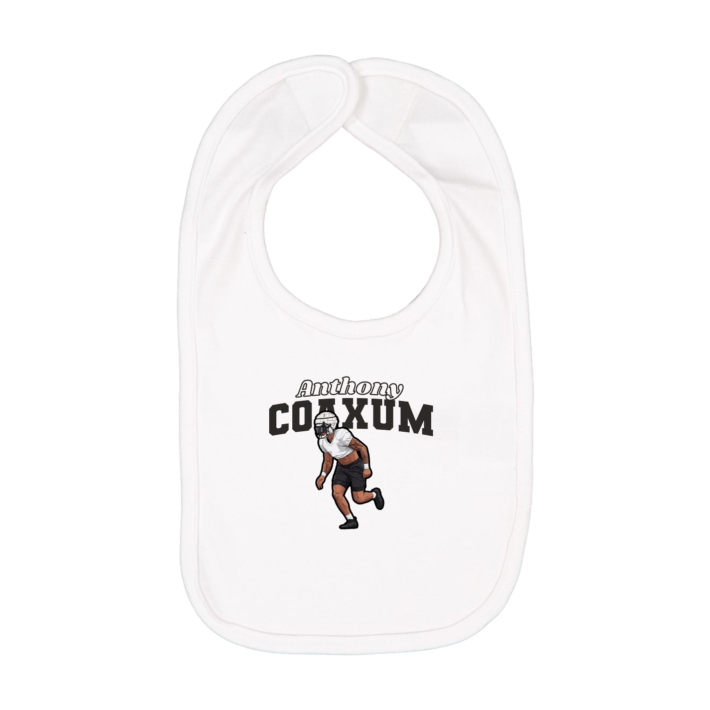 Infant Bib — Name Arch in White