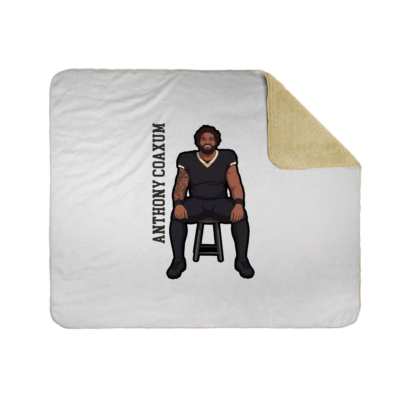 Throw Blanket — Name Vertical in White