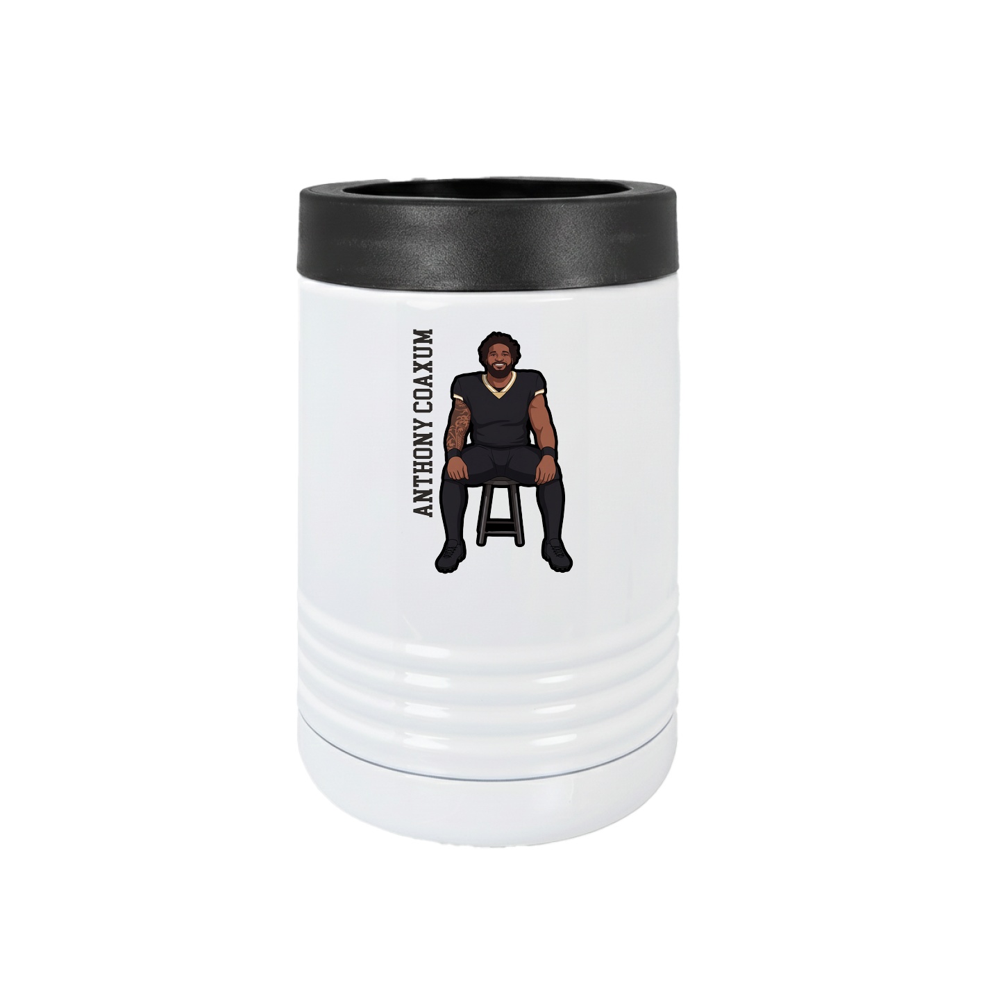 Beverage Holder — Name Vertical in White