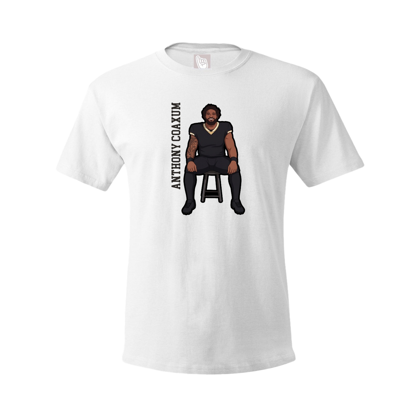 Tee — Name Vertical in White