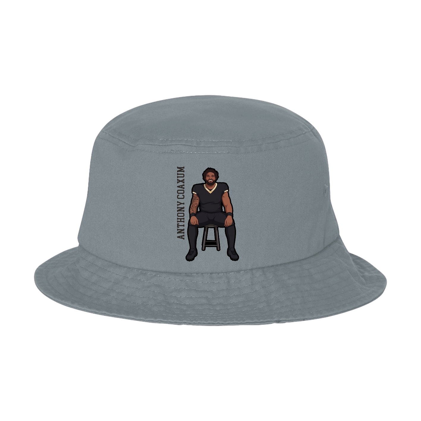 Bucket Cap — Name Vertical in Grey
