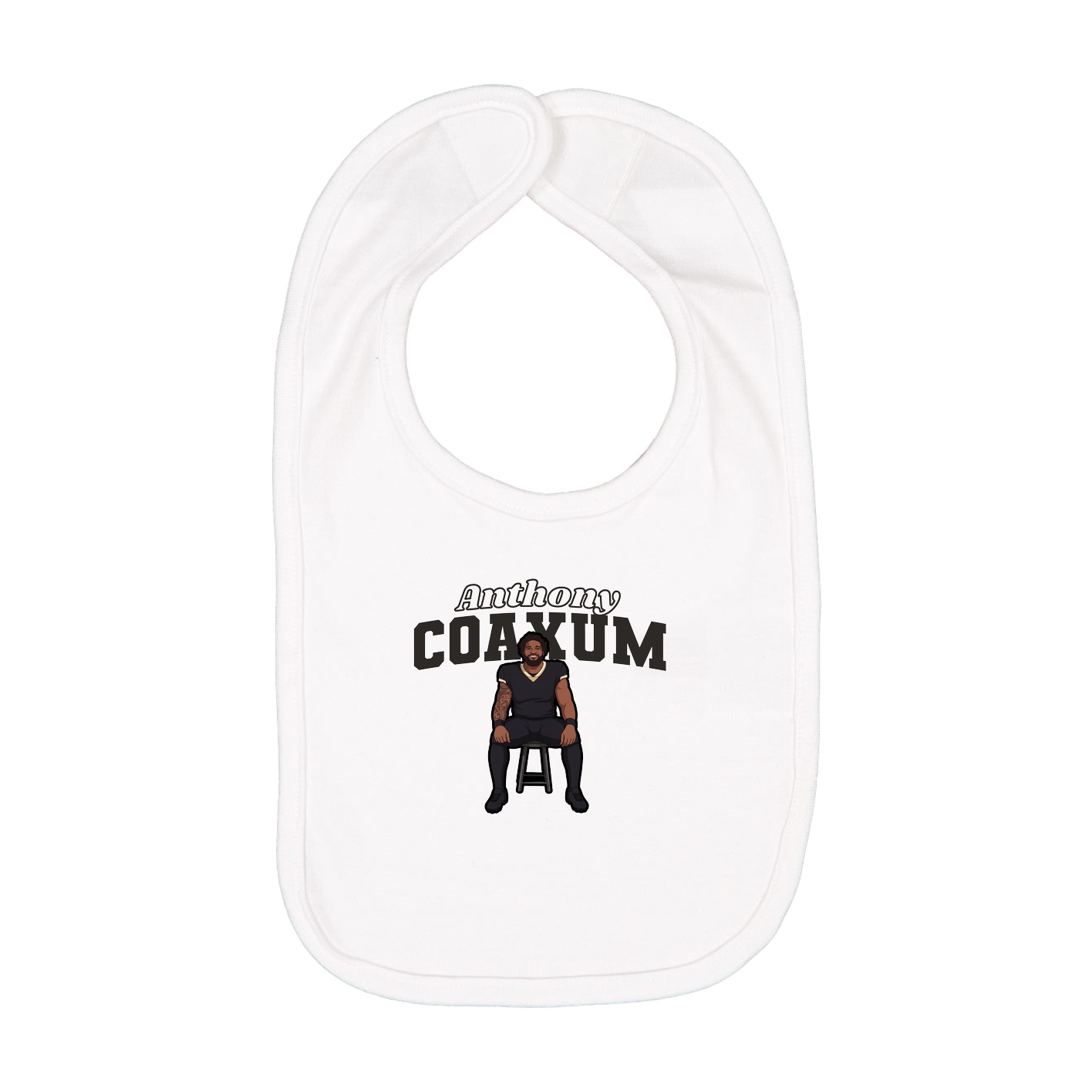 Infant Bib — Name Arch in White