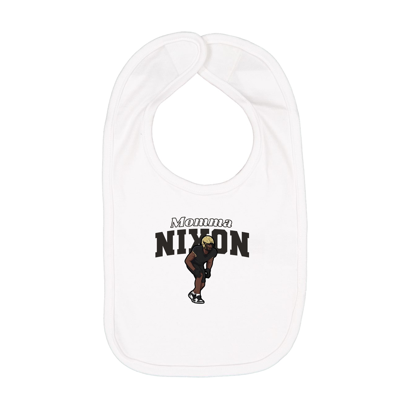 Infant Bib — Mothers Day Block in White
