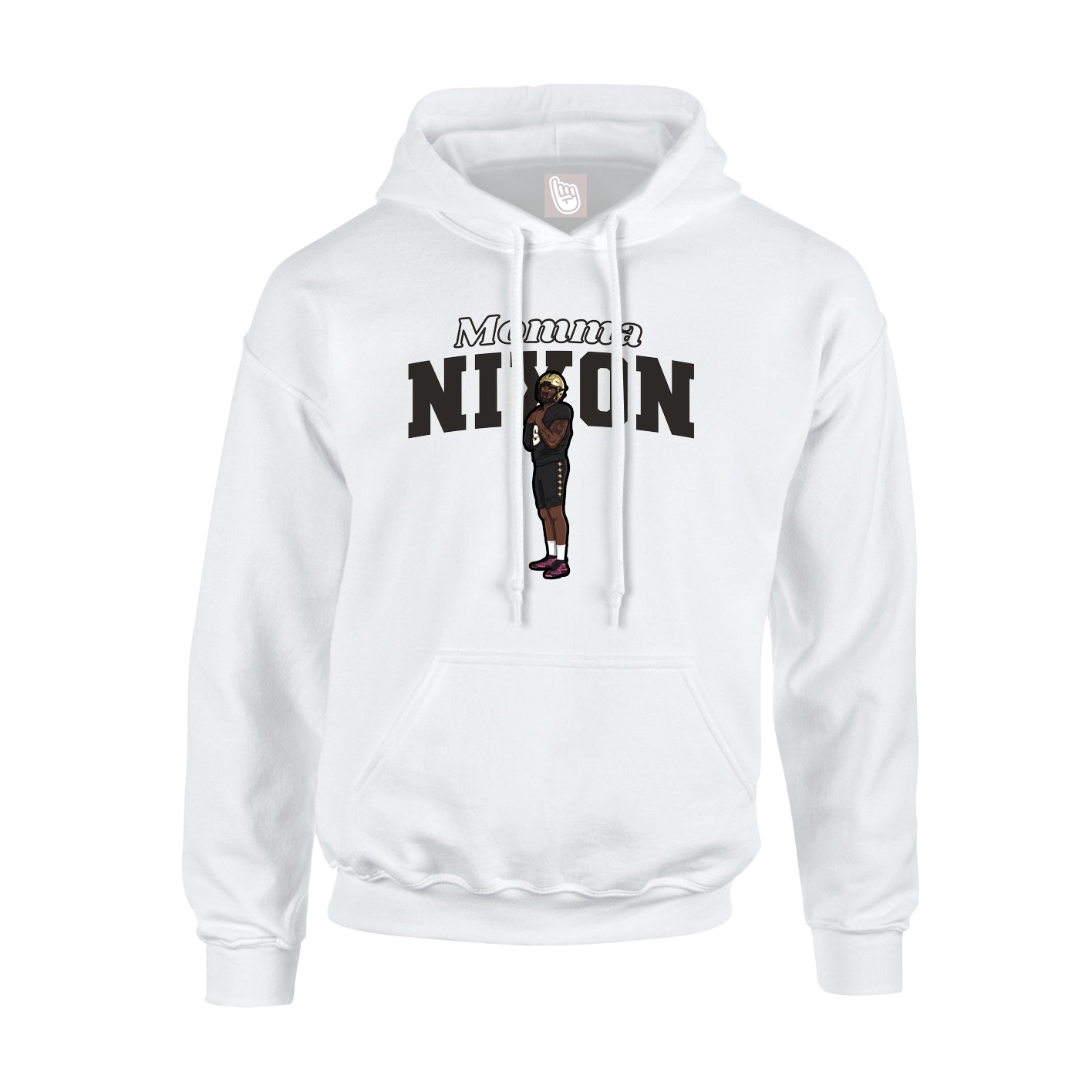 Youth Hoodie — Mothers Day Block in White