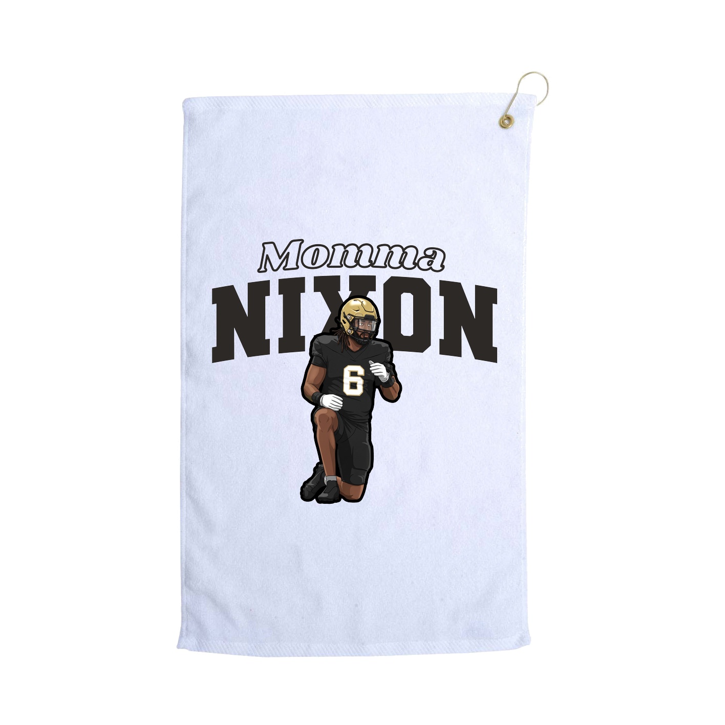 Golf Towel — Mothers Day Block in White
