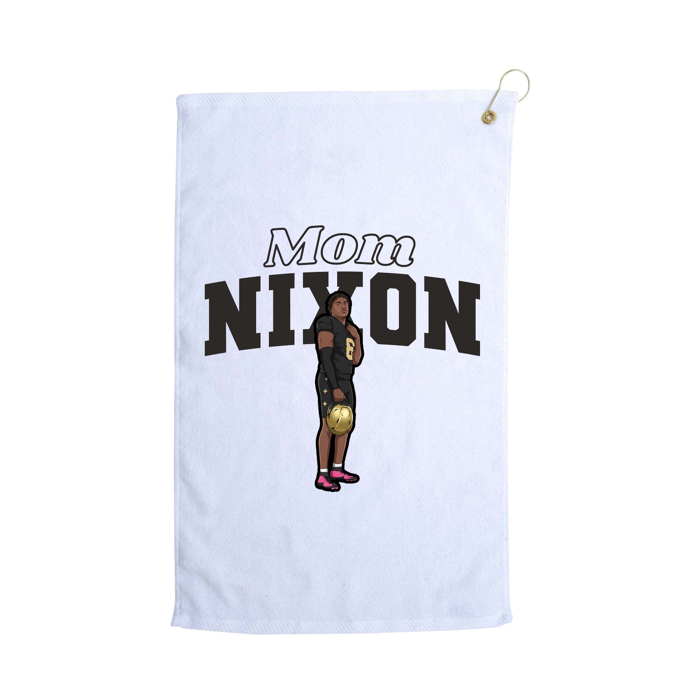 Golf Towel — Mothers Day Block in White
