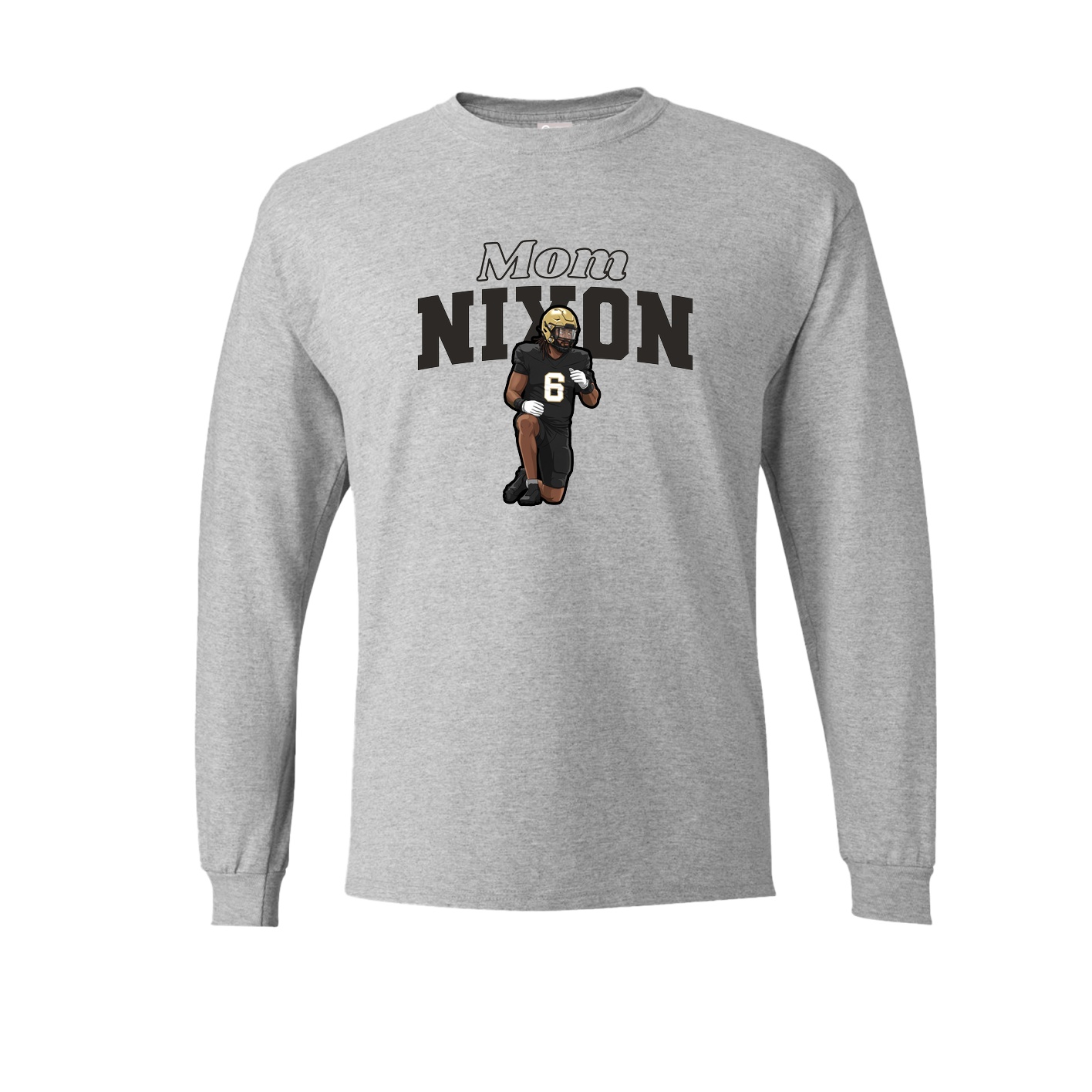 Long Sleeve Tee — Mothers Day Block in Grey