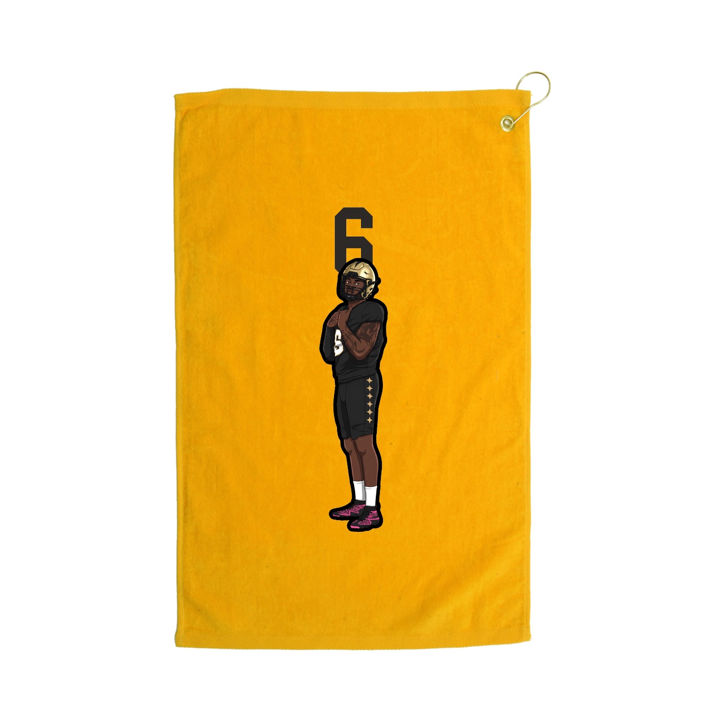 Golf Towel — Number Top in Gold