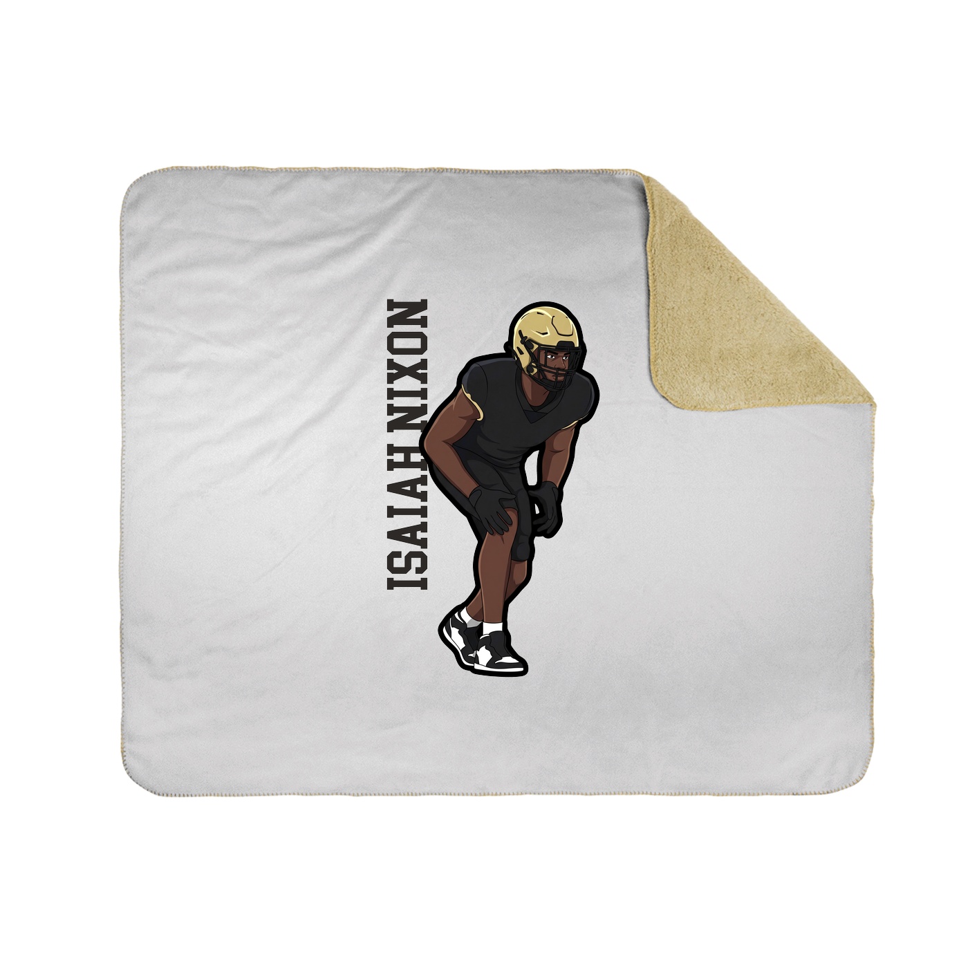 Throw Blanket — Name Vertical in White