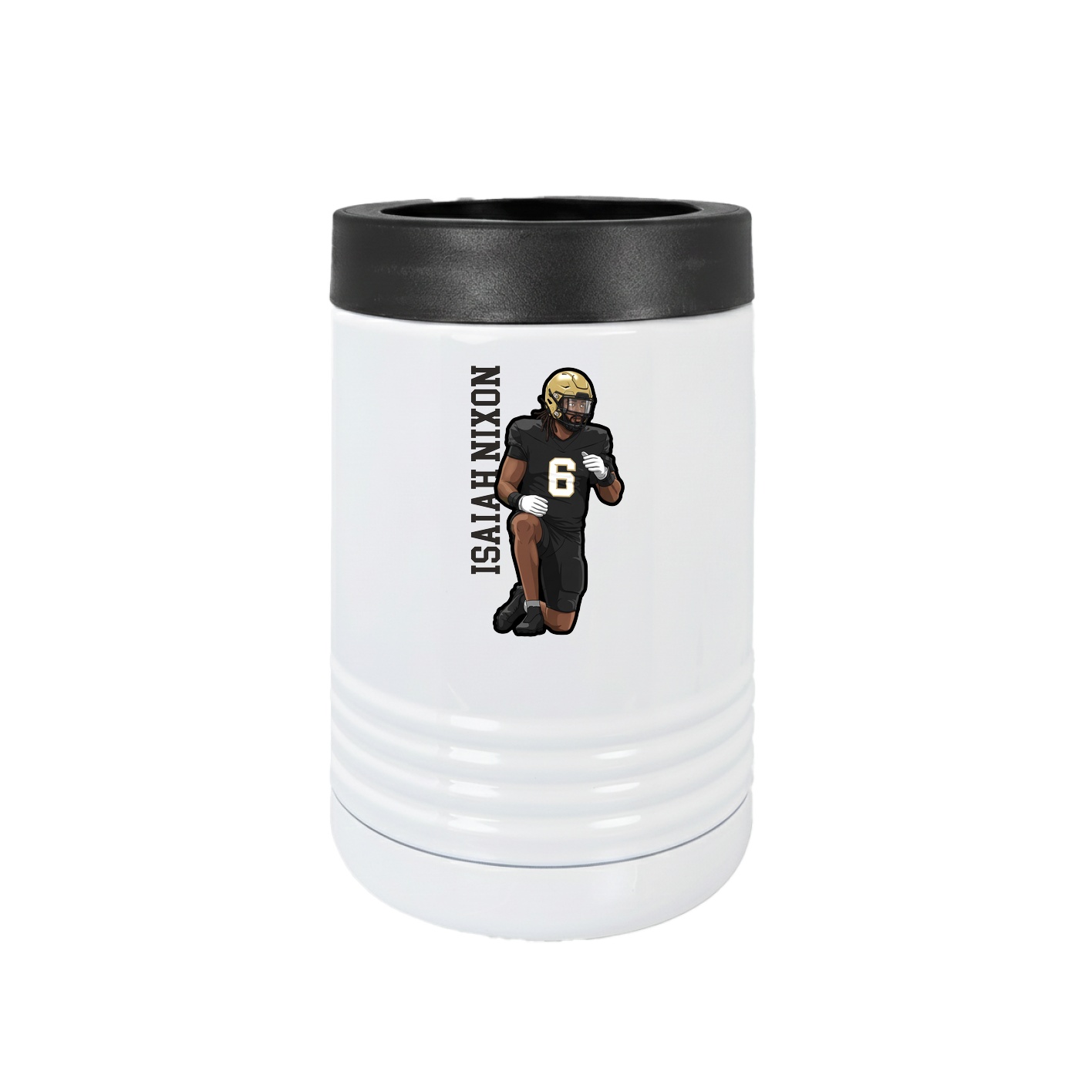Beverage Holder — Name Vertical in White