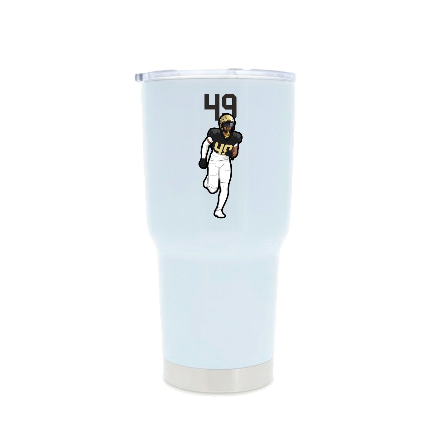 30oz Stainless Steel Tumbler — Number Top in White