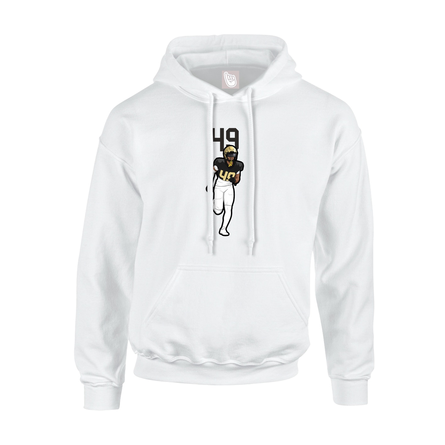 Youth Hoodie — Number Top in White