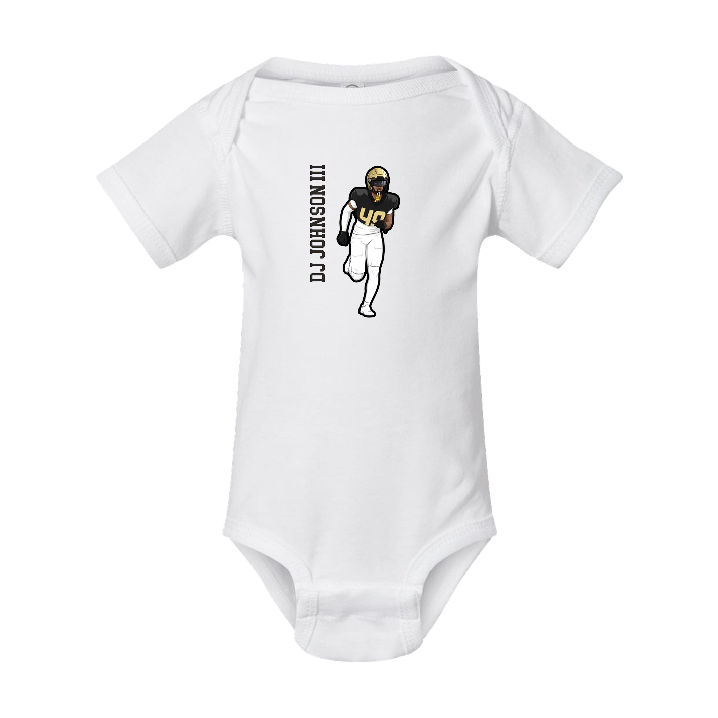 Baby Onesie — Name Vertical in White