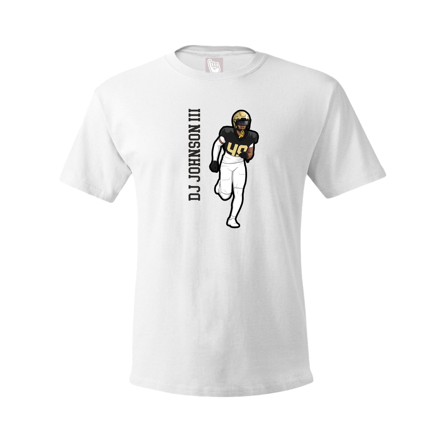 Tee — Name Vertical in White