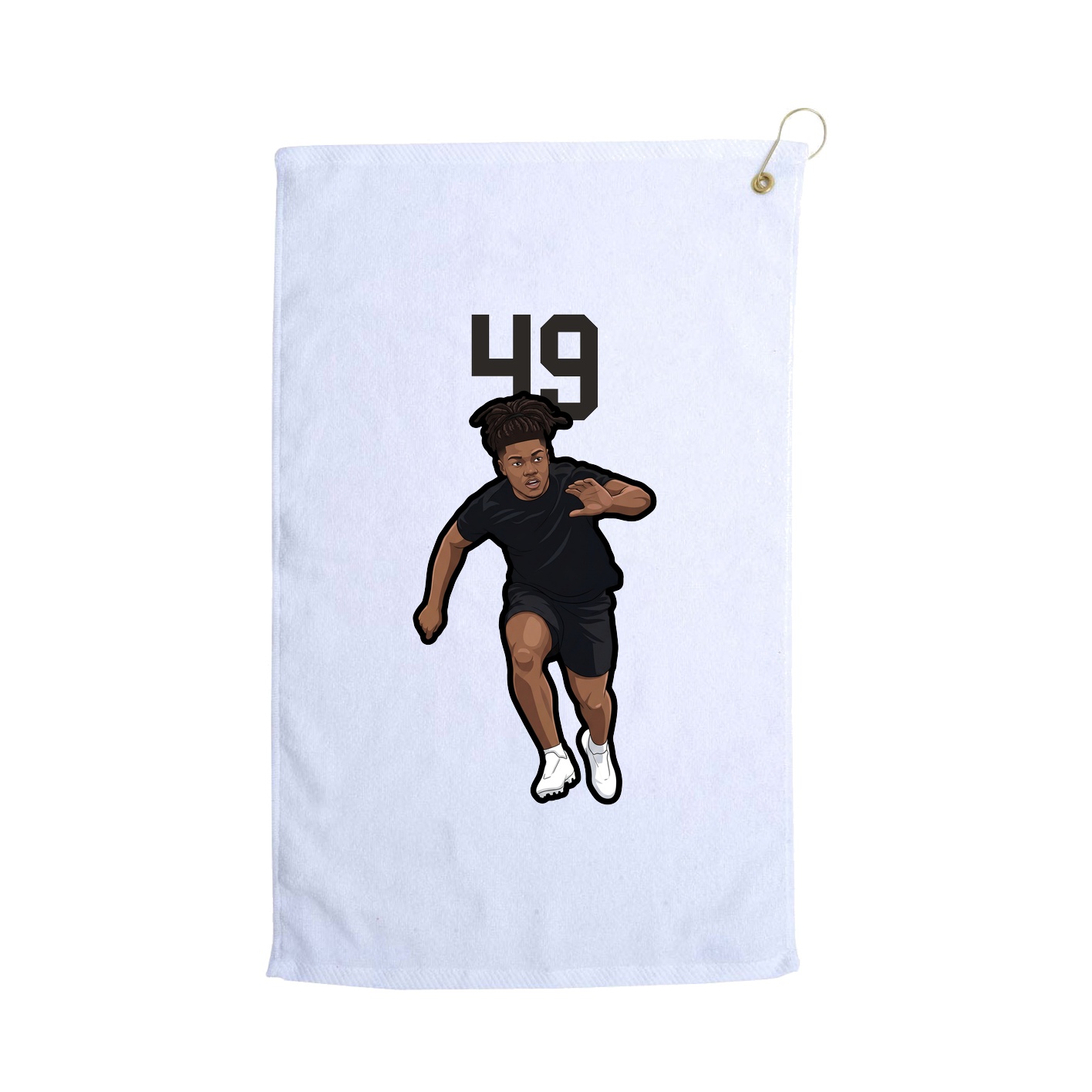 Golf Towel — Number Top in White
