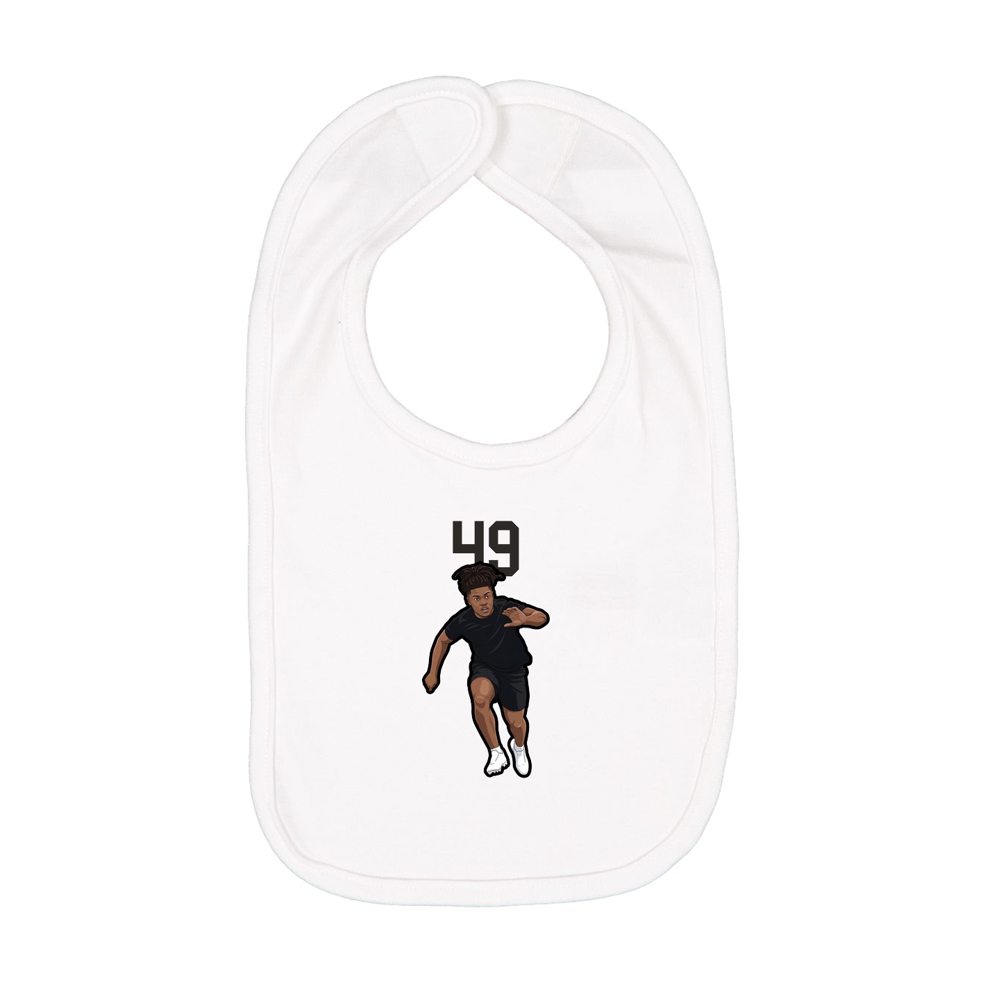 Infant Bib — Number Top in White