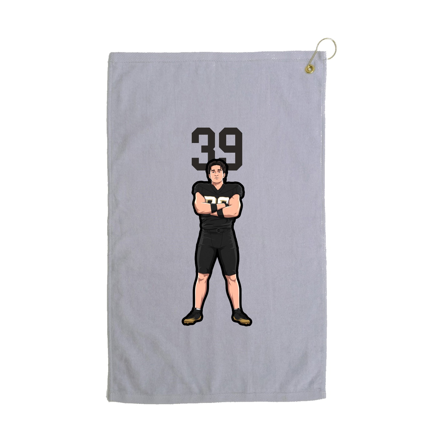 Golf Towel — Number Top in Grey