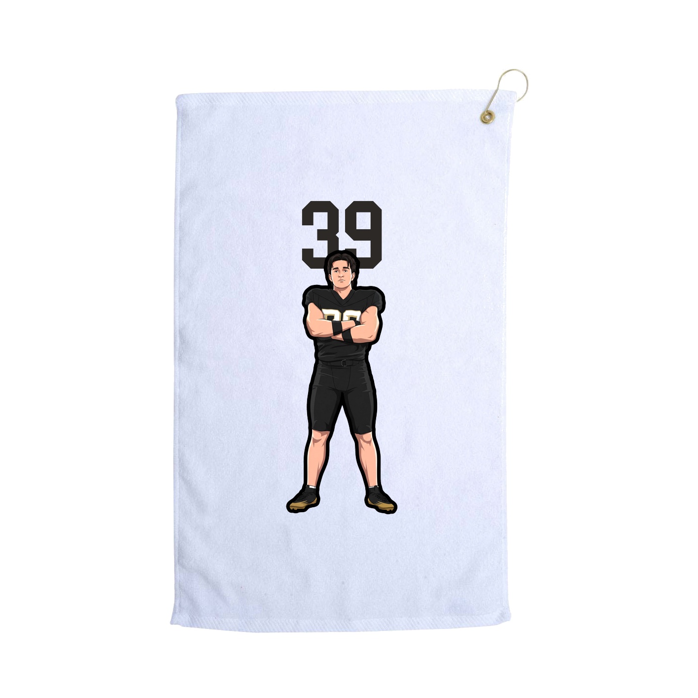 Golf Towel — Number Top in White