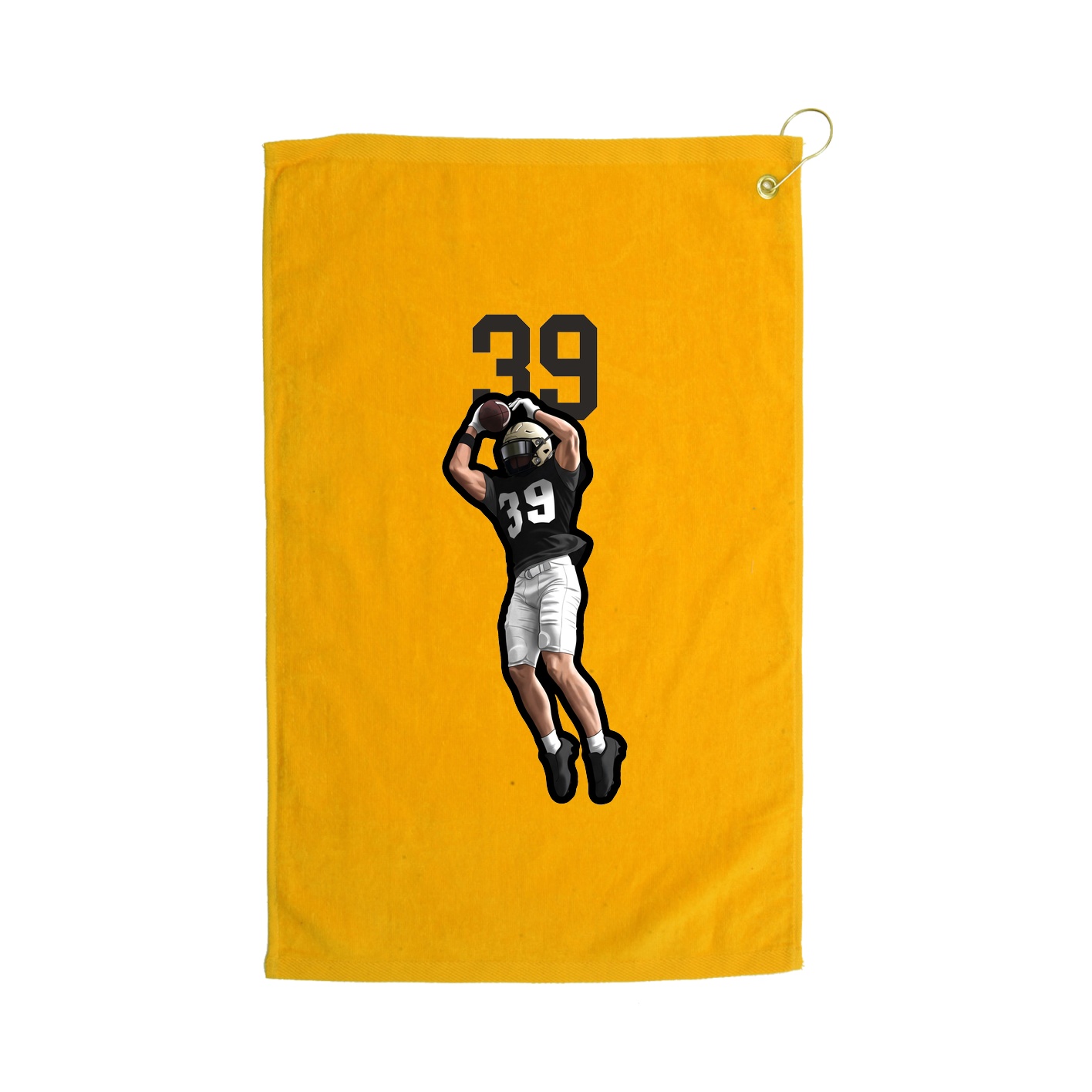 Golf Towel — Number Top in Gold