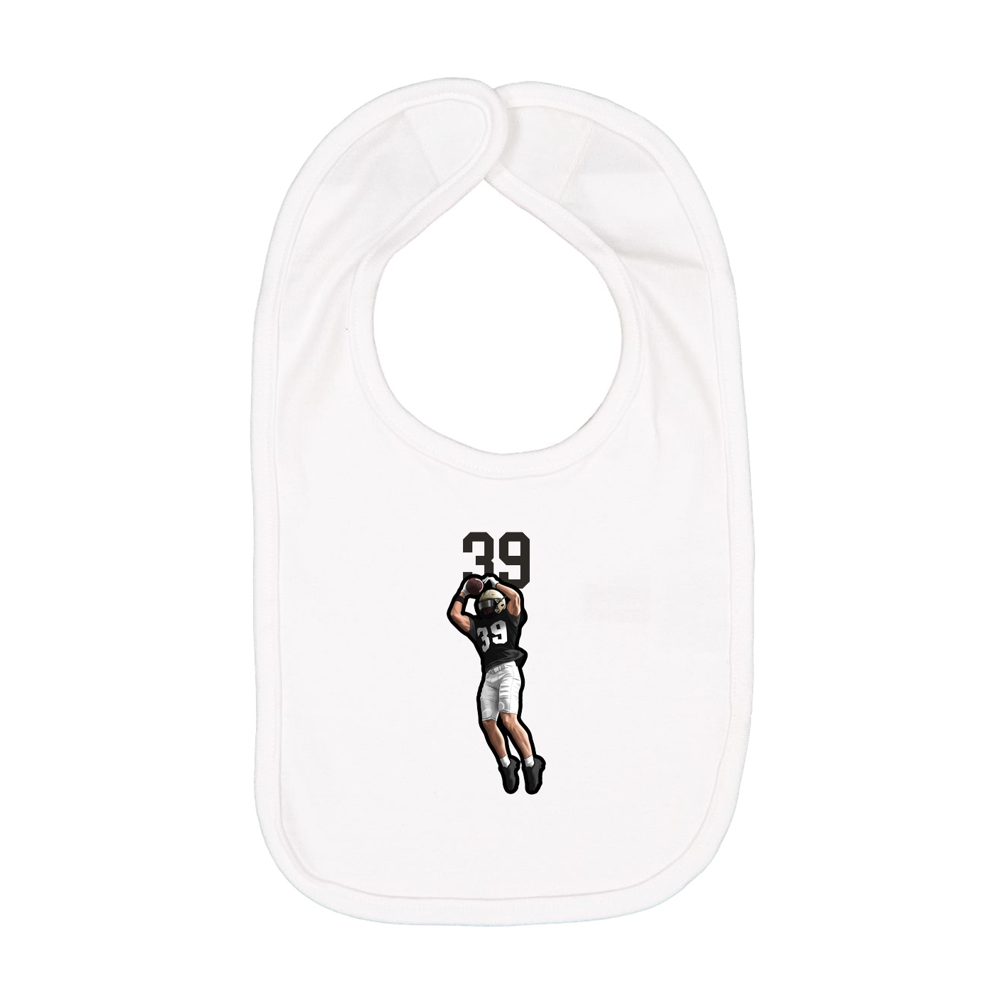 Infant Bib — Number Top in White