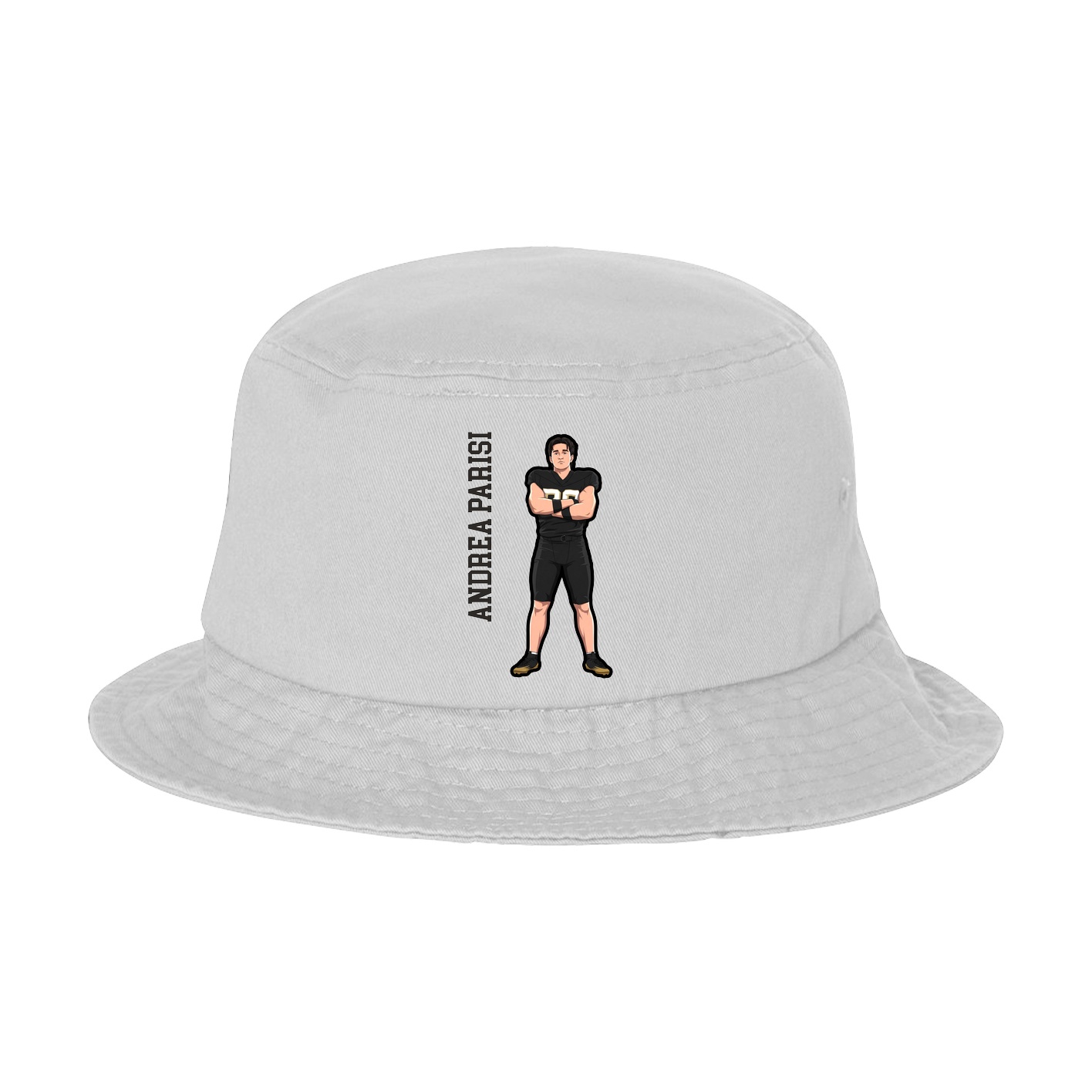 Bucket Cap — Name Vertical in White