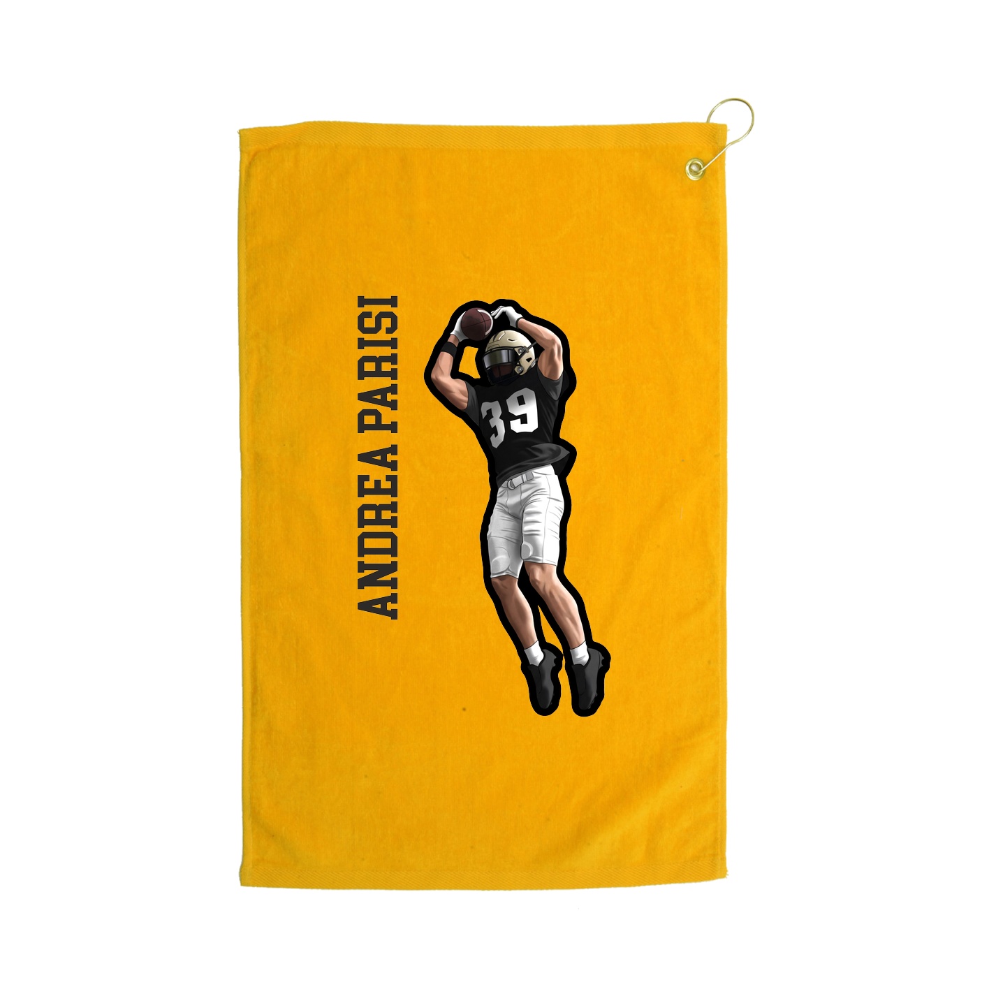 Golf Towel — Name Vertical in Gold