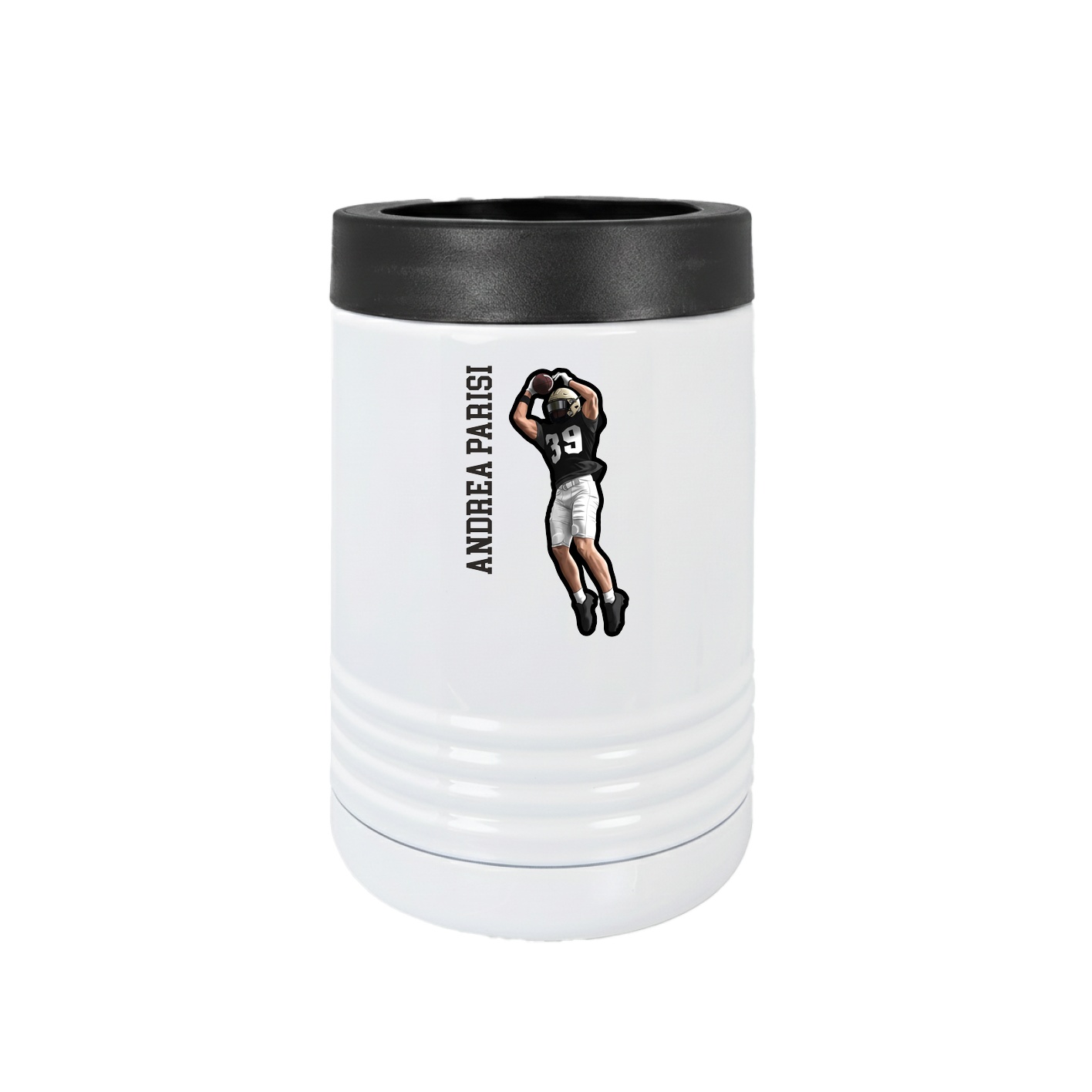 Beverage Holder — Name Vertical in White