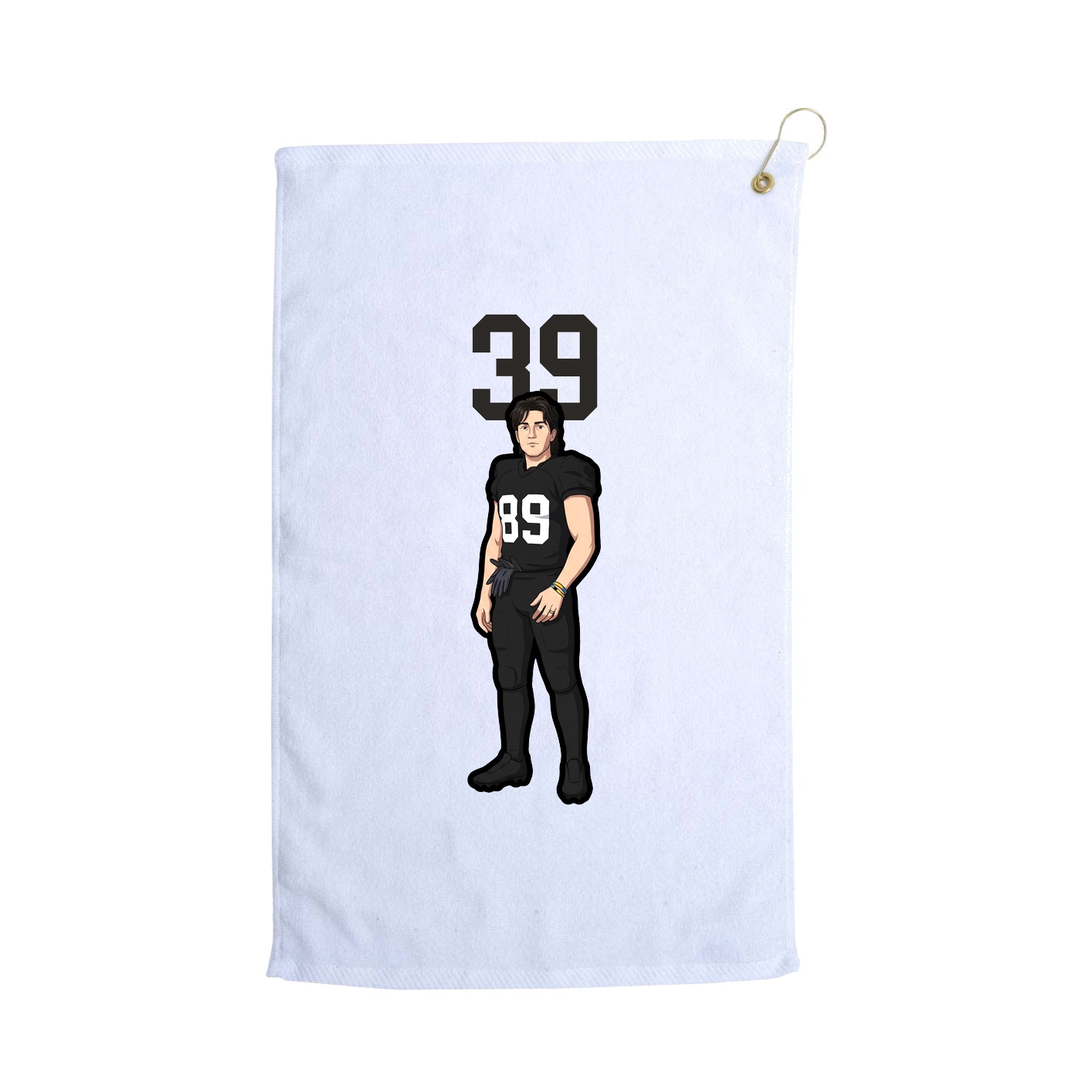 Golf Towel — Number Top in White