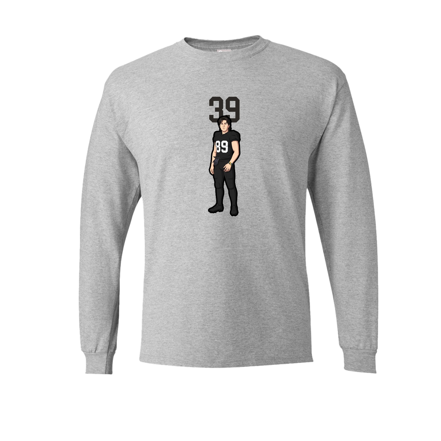 Long Sleeve Tee — Number Top in Grey