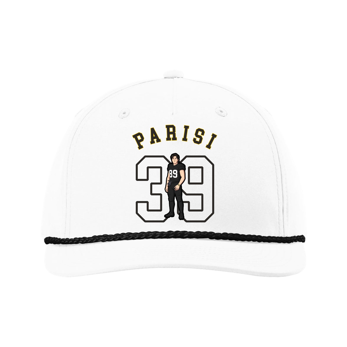 Five-Panel Classic Rope Cap — Shirsey Arch in White