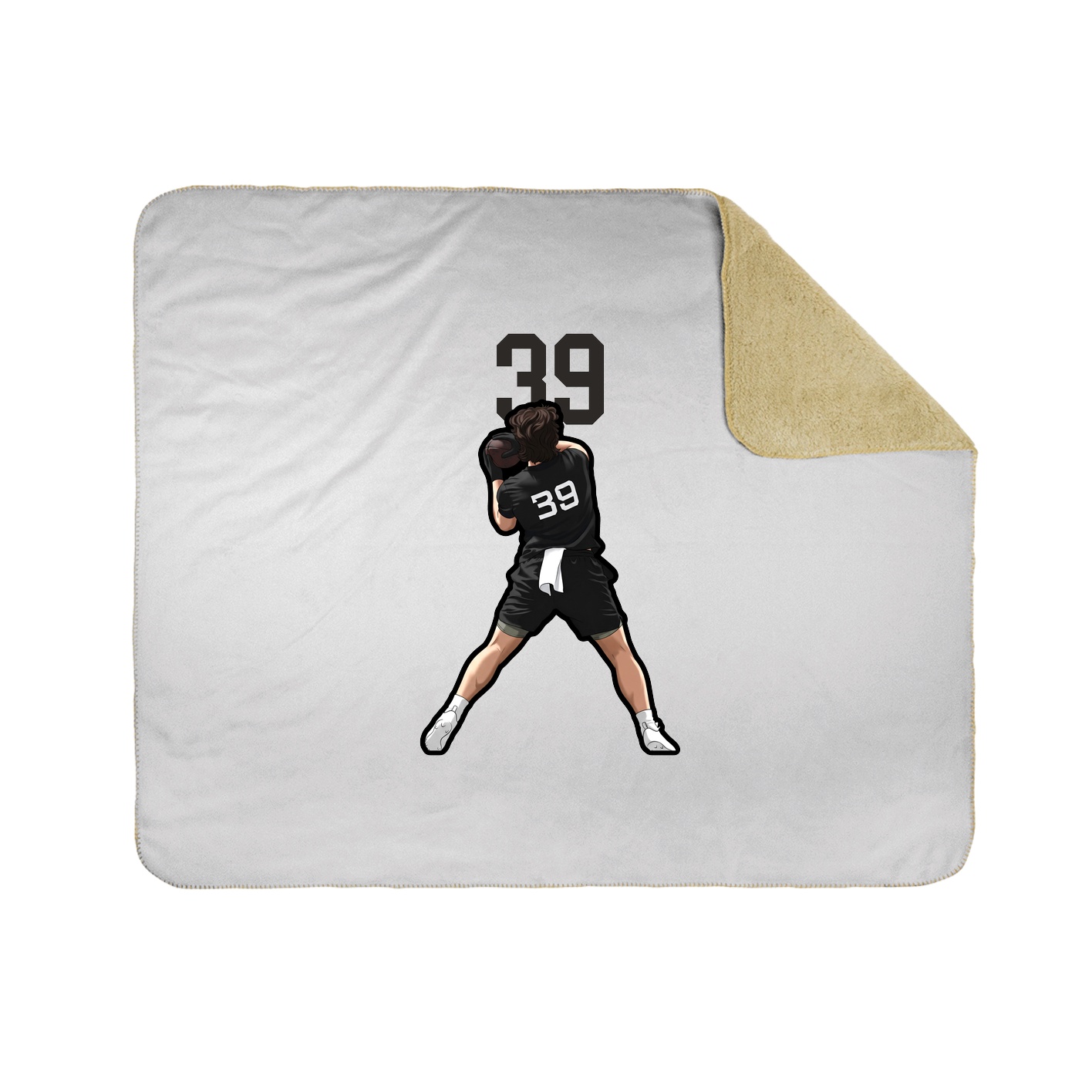 Throw Blanket — Number Top in White