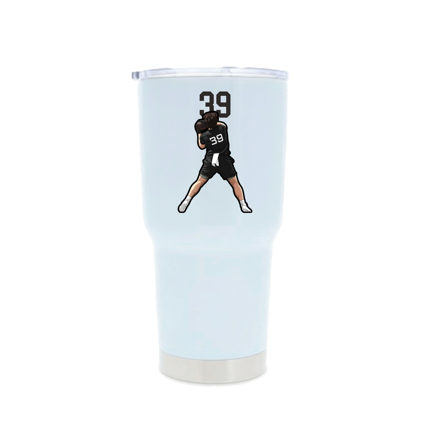 30oz Stainless Steel Tumbler — Number Top in White