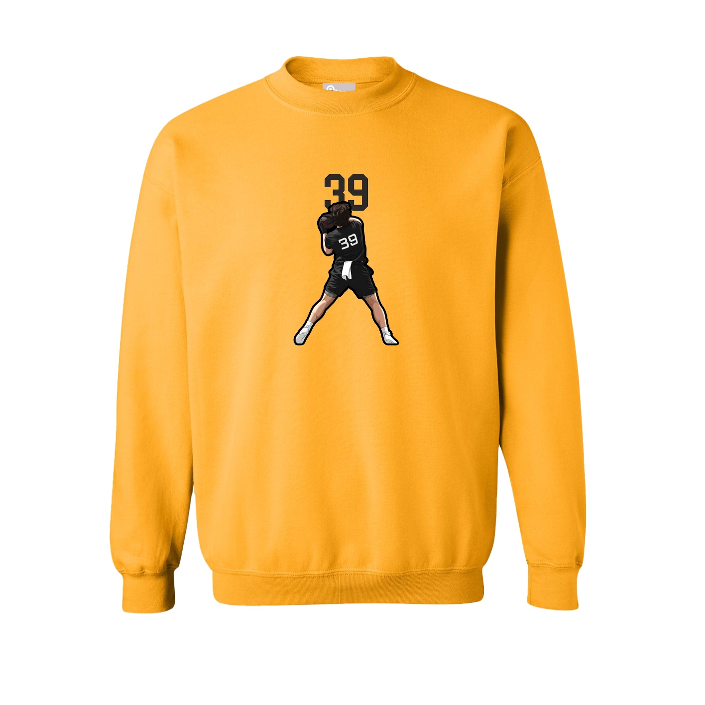 Fleece Crew — Number Top in Gold