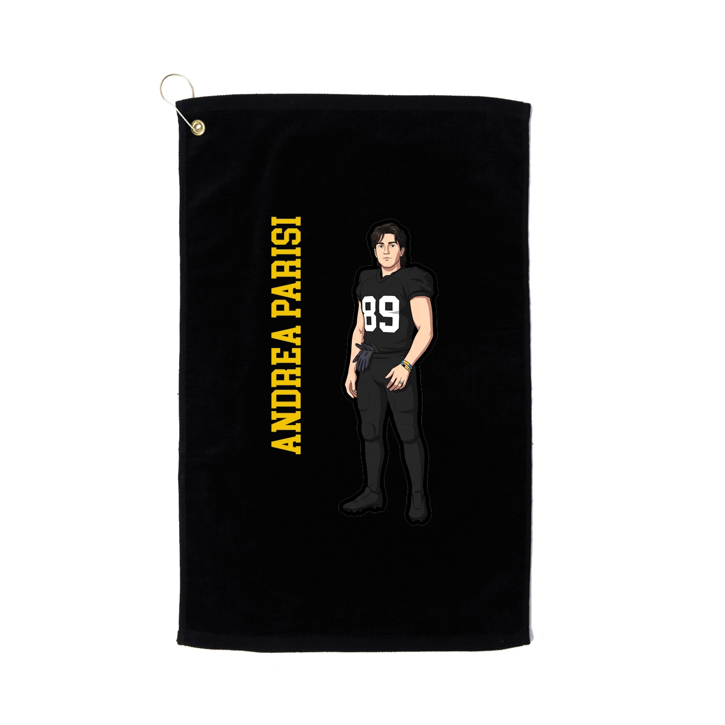 Golf Towel — Name Vertical in Black