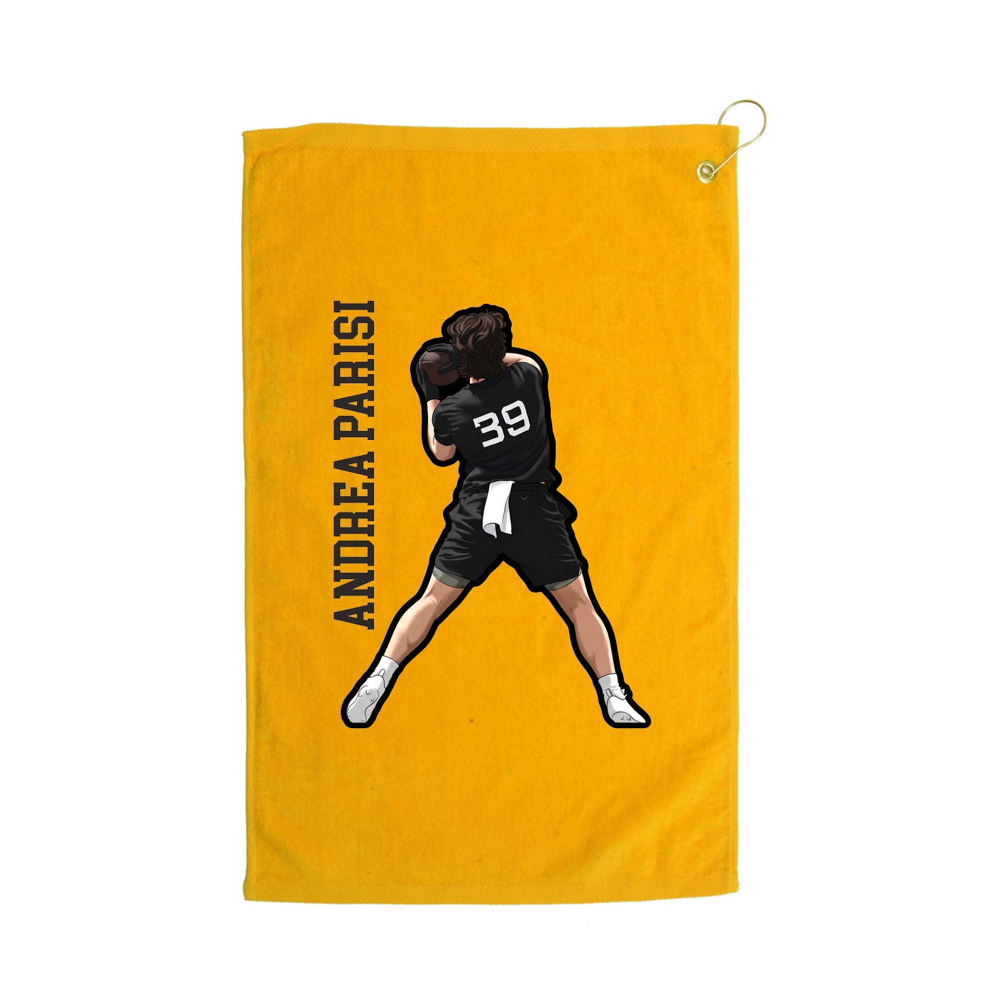 Golf Towel — Name Vertical in Gold
